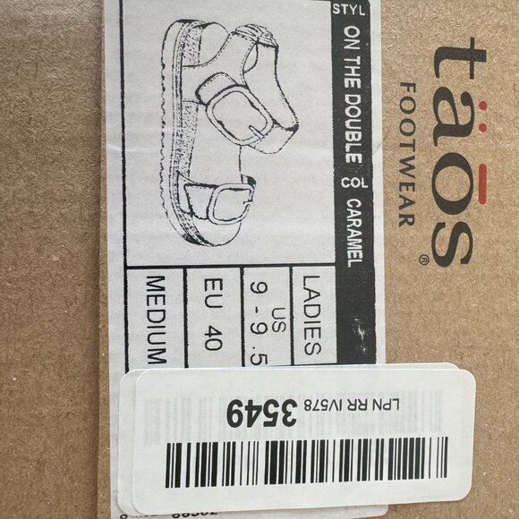 New In Box - Taos "On the Double" Sandals - Size 9-9.5 US, Caramel (sz EU 40) - Picture 8 of 8